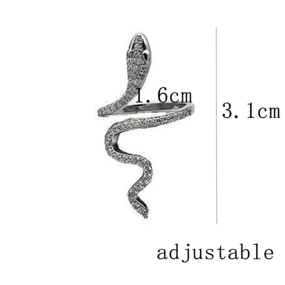 SNAKE DESIGN RHINESTONE RING - Picture 8 of 10